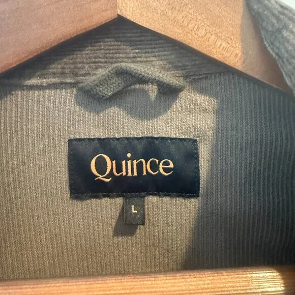 Stretch Corduroy Trucker Jacket, Quince, L, Green - Picture 3 of 3